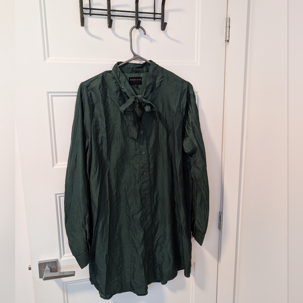 Womance/Green Shirt Dress Sz S